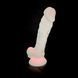 Фалоімітатор SilexD Johnny Pink Glow in the dark, двошаровий, силікон+Silexpan, діаметр 3,5см SO7026 фото 2
