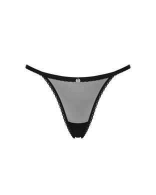 Прозорі стрінги із мереживом Obsessive Celia Noir thong M/L SO7869 фото