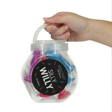 Набір фалоімітаторів ADDICTION Silly Willy 3.3&rdquo; Silicone Dildo, 3 кольори, 12 шт SX3154 фото