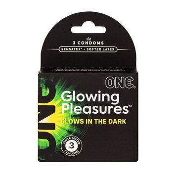 Презервативи ONE Glowing Pleasures, 3 шт, світяться в темряві (м'яте паковання!!!) SX0784-R фото
