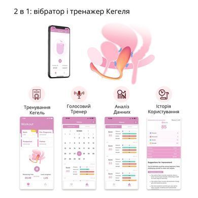 Смарт-віброяйце Magic Motion Flamingo Max Orange 2 в 1: віброяйце та тренажер Кегеля, 10 режимів SX2193 фото