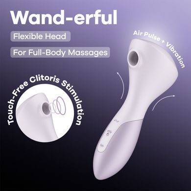 Вібромасажер Satisfyer Wand-erful з вакуумною кліторальною стимуляцією SX3833 фото