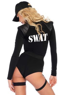 Костюм еротичних спецсил Leg Avenue SWAT Team Babe M, боді, пояс, підв&rsquo;язки, іграшкова рація, кепка SO8545 фото