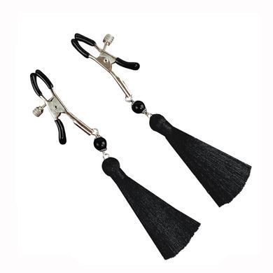 Затискач для сосків Art of Sex - Nipple clamps Black Tassels SO5856 фото