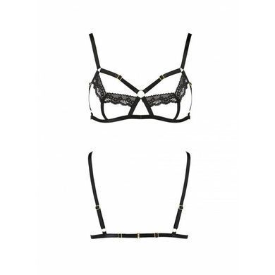 Бюстгальтер-стрепи з мереживом Passion Exclusive SOLON BRA S/M, black PS28002 фото