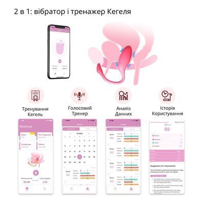 Смарт-віброяйце Magic Motion Flamingo Max Pink 2 в 1: віброяйце та тренажер Кегеля, 10 режимів SX2194 фото