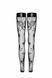 Панчохи без миска Noir Handmade F243 Tulle stockings with patterned flock embroidery, XXL SX0159 фото 5