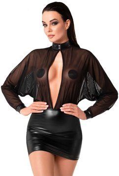 Сукня Noir Handmade F348 Powerwetlook and tulle dress - 3XL SX2094 фото