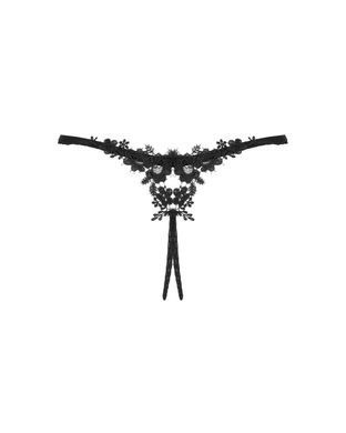 Прозорі стрінги з доступом Obsessive Celia Noir crotchless thong M/L SO7872 фото
