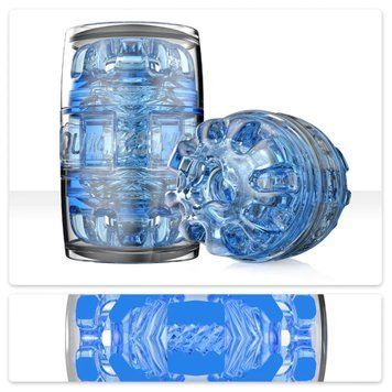 Мастурбатор Fleshlight Quickshot Turbo Blue Ice, компактний, наскрізний, підійде для пар та мінету SX0678 фото