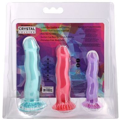 Набір фалоімітаторів Doc Johnson Crystal Jellies - Dong Starter Set - Purple, Pink, Green SX4425 фото
