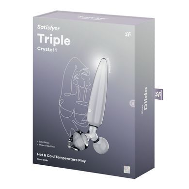 Тристоронній скляний дилдо Satisfyer Triple Crystal 1 Transparent SX3552 фото