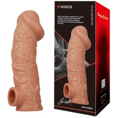 Насадка на пеніс з отвором для мошонки Kokos 15,6 см. CS 001-L K45216 фото