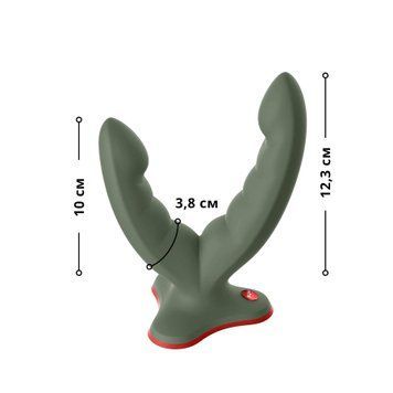 Подвійний фалоімітатор Fun Factory RYDE wild olive, гнучкі стовбури, присоска SX0975 фото