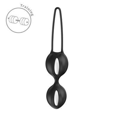 Вагінальні кульки Fun Factory SMARTBALLS DUO Black, 2 шт, діаметр 3,2 та 3,6 см SX3668 фото