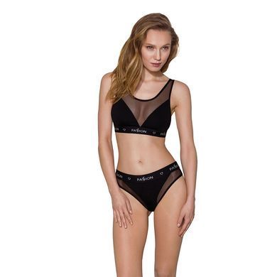 Топ з прозорою вставкою Passion PS002 TOP S, black SO4201 фото