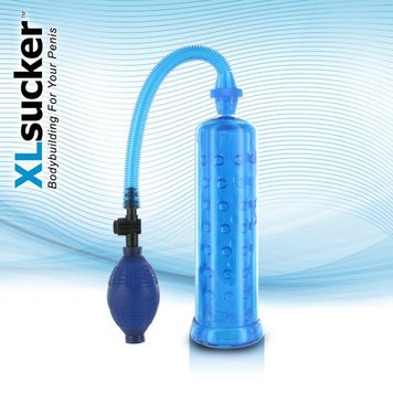 Вакуумна помпа XLsucker Penis Pump Blue для члена довжиною до 18см, діаметр до 4 см E22147 фото