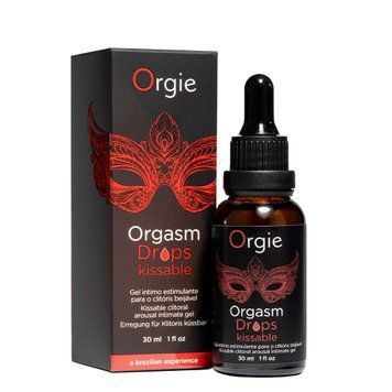Збуджувальні краплі для клітора Orgie Orgasm Drops Kissable, 30 мл, тепло-холод, смак яблука SX1531 фото