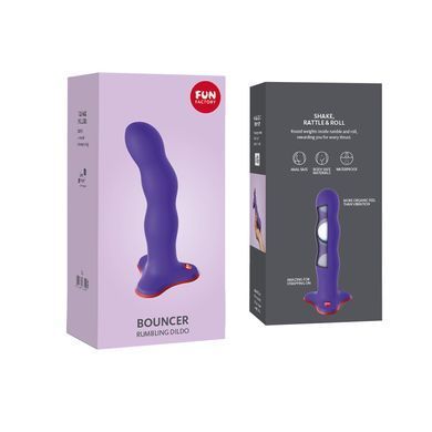 Фалоімітатор Fun Factory BOUNCER, фіолетовий, кульки всередині, ефект вібрації, діаметр 3,9 см SX0997 фото