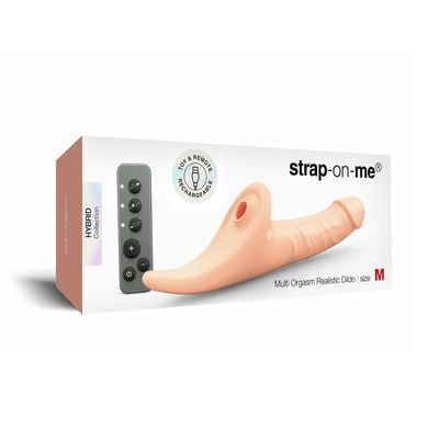Вібронасадка для страпону з вакуумною стимуляцією Strap-On-Me Multi Orgasm Realistic Dildo M Black SX4036 фото