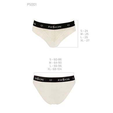 Трусики з широкою гумкою і мереживом Passion PS001 PANTIES XL, ecru SO4166 фото