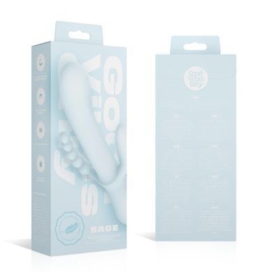 Потрійний вібратор Good Vibes Only &ndash; SAGE Triple Stimulation Vibe Soft Silicone &ndash; Blue, манливий рух SX3074 фото
