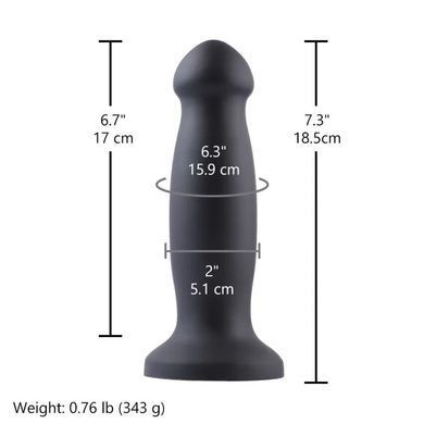 Силіконовий фалоімітатор для секс-машин Hismith 7.2" Black Silicone Anal Dildo, система KlicLok SX4007 фото