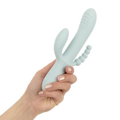Потрійний вібратор Good Vibes Only &ndash; SAGE Triple Stimulation Vibe Soft Silicone &ndash; Blue, манливий рух SX3074 фото