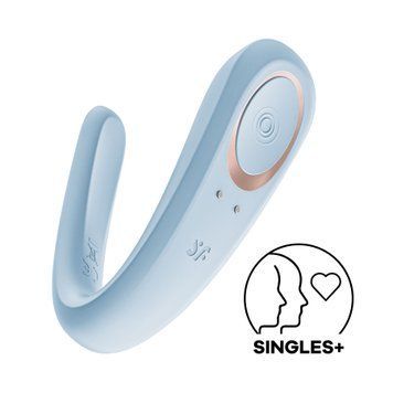 Вібратор для пар Satisfyer Double Classic Light Blue з одним моторчиком SX3654 фото
