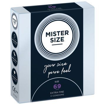 Розпродаж!!! Презервативи Mister Size - pure feel - 69 (3 condoms) (термін 04.2026) SO8038-R фото