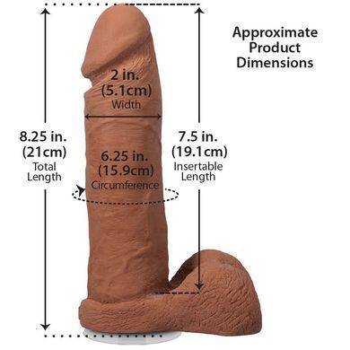 Фалоімітатор Doc Johnson The Realistic Cock ULTRASKYN - 8 Inch with Balls Caramel SX4428 фото