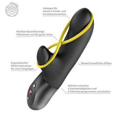 Мінівібратор-кролик зі стимулювальною стрічкою Fun Factory AMORINO Black (м'яте паковання!!!) SX4302-R фото