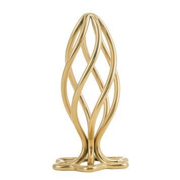 Металева анальна пробка LOCKINK SEVANDA Hollow Spiral Golden, M, золотиста, діаметр 3 см SX0883 фото