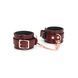Шкіряні наручники Liebe Seele Wine Red Wrist Cuffs, знімний ланцюжок-кріплення SO9452 фото 1