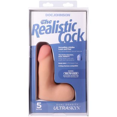 Фалоімітатор Doc Johnson The Realistic Cock ULTRASKYN - 5 Inch with Balls Vanilla SX4482 фото