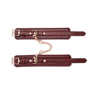 Шкіряні поножі Liebe Seele Wine Red Ankle Cuffs, знімний ланцюжок-кріплення SO9453 фото