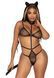 Еротичний костюм кішки Leg Avenue Roleplay Sex Kitten One size Black, боді, вушка, чокер SO8601 фото 1