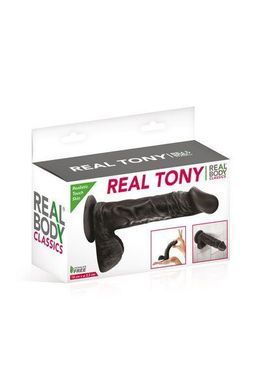 Фалоімітатор Real Body &mdash; Real Tony Black, TPE, діаметр 3,5 см (м'яте паковання!!!) SO3721-R фото