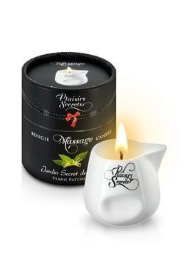 Масажна свічка Plaisirs Secrets Ylang Patchoul (80 мл) подарункова упаковка, керамічний посуд SO1857 фото