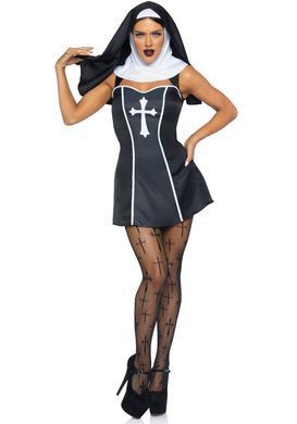 Костюм черниці Leg Avenue Naughty Nun L, сукня, головний убір SO8552 фото