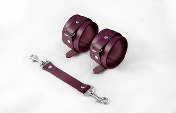 Наручники Feral Feelings - Hand Restraints Burgundy, натуральна шкіра SO8257 фото