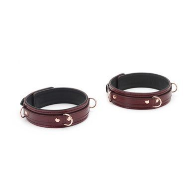 Фіксатори для стегон Liebe Seele Wine Red Thigh Cuffs S Size, натуральна шкіра SO9454 фото