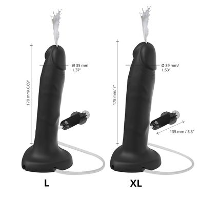 Фалоімітатор, що кінчає Strap-On-Me Squirting Cum Dildo Realistic Black, діам. 3,5 см, силікон SO9015 фото