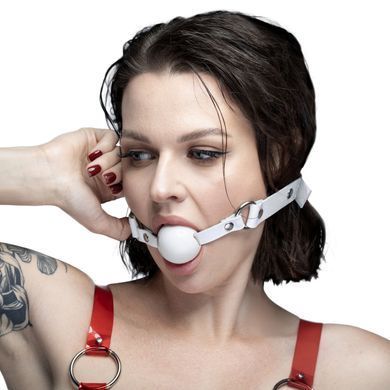 Кляп силіконовий Feral Feelings Silicon Ball Gag White/White, білий ремінець, біла кулька SX3975 фото
