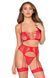 Комплект Leg Avenue Bra Top,G-String and Harness One Size Red SX5005 фото 1