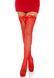 Панчохи-сітка з атласним бантиком Leg Avenue Fishnet Thigh Highs With Bow One size, Red SO7971 фото 3