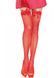 Панчохи-сітка з атласним бантиком Leg Avenue Fishnet Thigh Highs With Bow One size, Red SO7971 фото 1