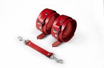 Поножі Feral Feelings &ndash; Ankle Restraints Red, натуральна шкіра SO8258 фото