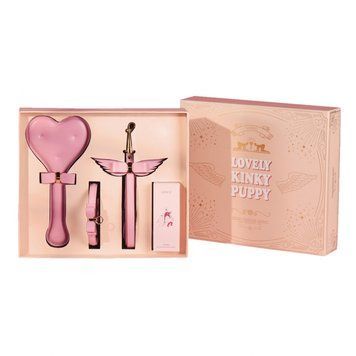 Подарунковий набір BDSM італійська шкіра рожевий Upko lovely kinky Puppy set U62985 фото