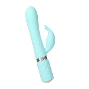 Розкішний кролик з ротацією та вібрацією Pillow Talk Lively Teal, кристал Сваровскі SO6857 фото
